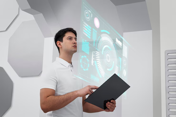 A conceptual illustration of autonomous agents as digital entities making decisions and performing tasks independently, without continuous human input. The image shows AI-powered characters or icons navigating through data, interacting with systems, and achieving assigned goals using real-time information and machine learning.