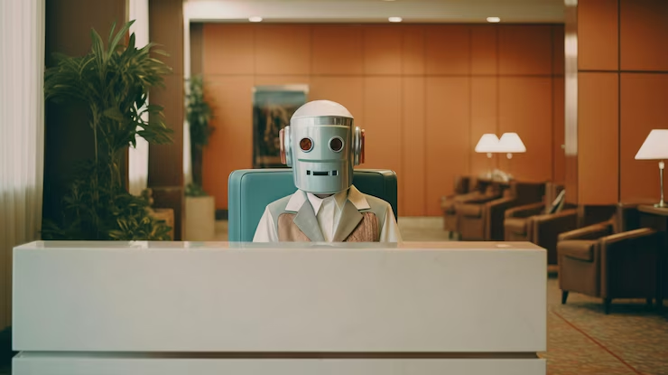 Visual debate concept with AI and human agent icons facing each other
